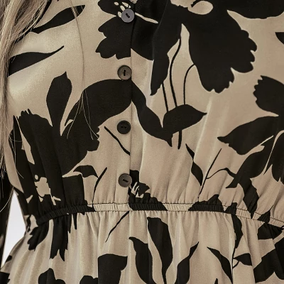 Women's Floral Print V-Neck Ruffled Midi Dress - Cupshe 2 Women's Floral Print V-Neck Ruffled Midi Dress - Cupshe - Image 2