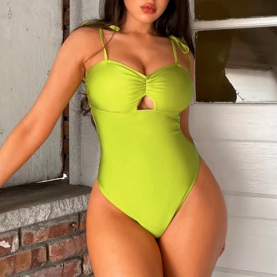 Women's Ruched Tie Strap One Piece Swimsuit -Cupshe 4 Women's Ruched Tie Strap One Piece Swimsuit -Cupshe - Image 4