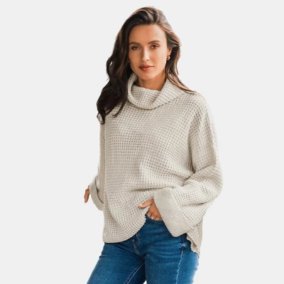 Women's Turtleneck Drop Shoulder Sweater - Cupshe 7 Women's Turtleneck Drop Shoulder Sweater - Cupshe - Image 7