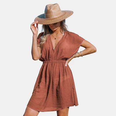 Women's Elastic Beachwear Short Sleeve Cover Up -Cupshe 10 Women's Elastic Beachwear Short Sleeve Cover Up -Cupshe - Image 10
