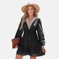 Women's Chevron V-Neck Peasant Sleeve Dress - Cupshe -BLAZER GUEST 8fd9c571 0d6a 44cf bb72 5f8b5d5ce4d9