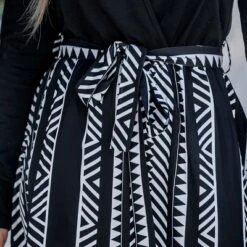 Women's Geo Print Belted Midi Dress - Cupshe