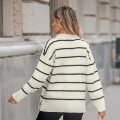 Women's Striped V-Neck Collar Sweater - Cupshe 11 Women's Striped V-Neck Collar Sweater - Cupshe -BLAZER GUEST 90c6b6c0 5ac4 4142 a984 59faf3e684aa