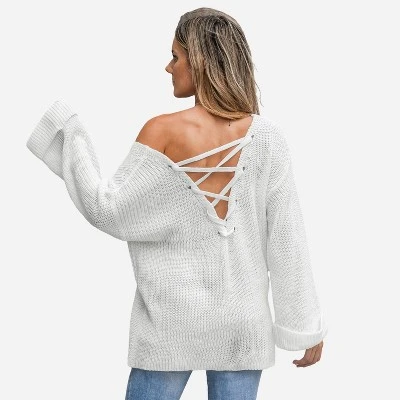 Women's Marshmallow V-Neck Sweater - Cupshe 8 Women's Marshmallow V-Neck Sweater - Cupshe - Image 8