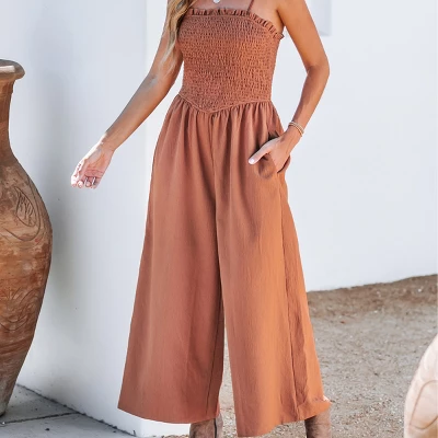 Women's Smocked Cami Jumpsuit - Cupshe 2 Women's Smocked Cami Jumpsuit - Cupshe - Image 2