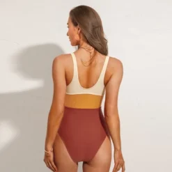 Women's Color Block Keyhole One Piece Swimsuit - Cupshe -BLAZER GUEST 9334411a 5da5 4912 91c6 2bfc04417080