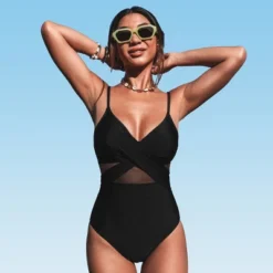 Women's V Neck One Piece Swimsuit Crisscross Mesh Mid Cut Bathing Suit-Cupshe 14 Women's V Neck One Piece Swimsuit Crisscross Mesh Mid Cut Bathing Suit-Cupshe -BLAZER GUEST 938000fe 081d 480a a66b 146b2df2c2f5