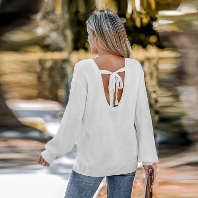 Women's Ivory Puff Sleeve Sweater - Cupshe 4 Women's Ivory Puff Sleeve Sweater - Cupshe - Image 4