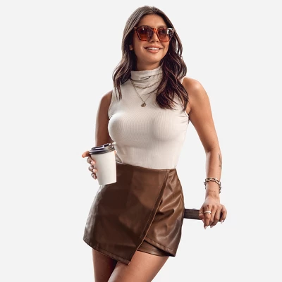 Women's Ribbed Turtleneck Tank Top - Cupshe 6 Women's Ribbed Turtleneck Tank Top - Cupshe - Image 6