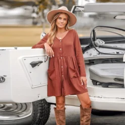 Women's Button-Front Long Sleeve Mini Dress - Cupshe -BLAZER GUEST 9b4f70d0 e8d9 42f1 8ddb 0ff201c0dd82