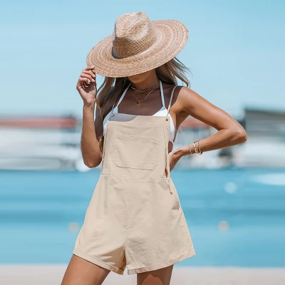 Women's Cotton Self-Tie Overalls Romper - Cupshe 5 Women's Cotton Self-Tie Overalls Romper - Cupshe - Image 5