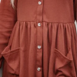 Women's Button-Front Long Sleeve Mini Dress - Cupshe