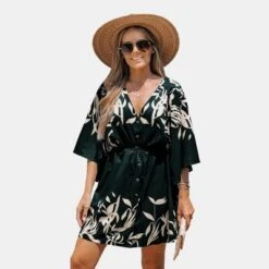 Women's Floral Dolman Sleeve Loose Drawstring Dress - Cupshe -BLAZER GUEST 9e7bcfa3 c52e 4fce 9698 4c13b7c2067f