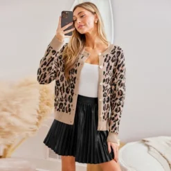 Women's Leopard Print Long Sleeve Front Button Cardigan - Cupshe -BLAZER GUEST 9e80a662 58d0 4c0a a760 f961603c9f49