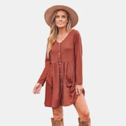 Women's Button-Front Long Sleeve Mini Dress - Cupshe -BLAZER GUEST 9ee70324 ebc4 423b a7ad f89adc0f1ec7