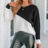 Women's Colorblock Crochet Drop Sleeve Sweater - Cupshe