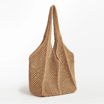 Women's Beachwear Knit Neutral Crochet Mesh Tote Bag - Cupshe 3 Women's Beachwear Knit Neutral Crochet Mesh Tote Bag - Cupshe - Image 3