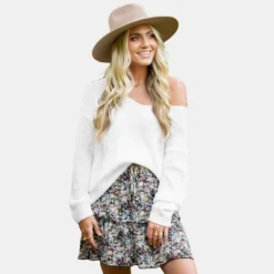 Women's Classic Cozy Rib V-Neck Sweater - Cupshe -BLAZER GUEST a2034266 6bde 43e5 8ad3 dae0ef63302f