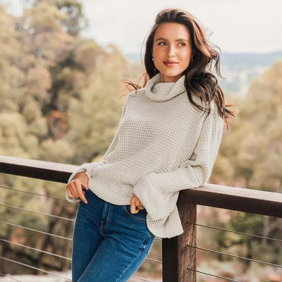 Women's Turtleneck Drop Shoulder Sweater - Cupshe 3 Women's Turtleneck Drop Shoulder Sweater - Cupshe - Image 3