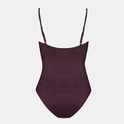 Women's Square Neck Shiny One Piece Swimsuit - Cupshe 2 Women's Square Neck Shiny One Piece Swimsuit - Cupshe - Image 2