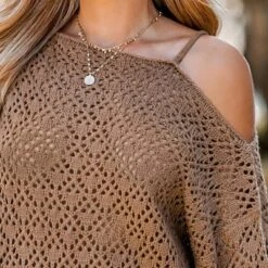 Women's Cutout Crochet One Shoulder Sweater - Cupshe -BLAZER GUEST a37a190d db2c 45f8 80ec 29edcbc5e8fb