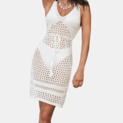 Women's Crochet Lace Up Cover-Up Dress - Cupshe -BLAZER GUEST a4059ea4 49fe 4f17 acd3 2789715a0dee