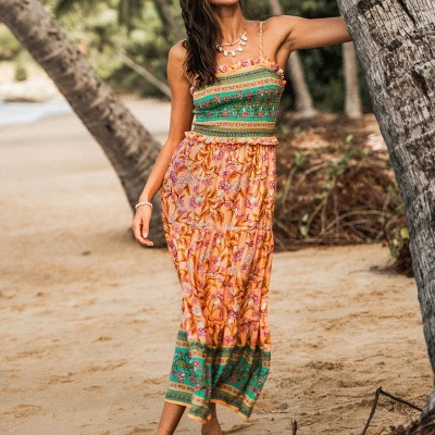 Women's Floral Paisley Smocked Maxi Dress -Cupshe 1 Women's Floral Paisley Smocked Maxi Dress -Cupshe