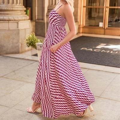 Women's Elegant Chevron Printed Maxi Dress - Cupshe 3 Women's Elegant Chevron Printed Maxi Dress - Cupshe - Image 3