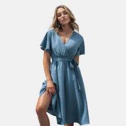 Women's Belted Flare Sleeve Midi Dress - Cupshe -BLAZER GUEST a6db508c f143 47e4 9a10 0b274fbdbfe4
