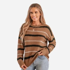 Women's Bonfire Striped Drop Sleeve Sweater - Cupshe -BLAZER GUEST a8d1ab0d 4b6f 43b2 8e36 d0f3eab61384