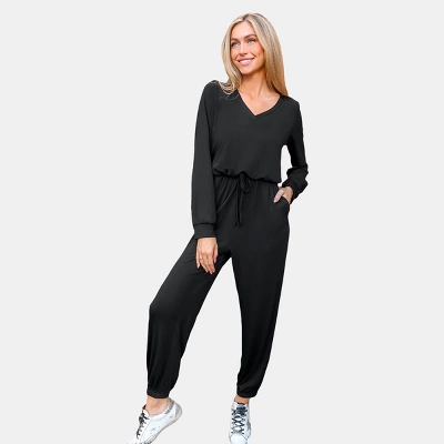 Women's Cutout V-Neck Jogger Jumpsuit - Cupshe 6 Women's Cutout V-Neck Jogger Jumpsuit - Cupshe - Image 6