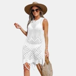Women's Crochet Knit Tassel Cover-Up Dress -Cupshe -BLAZER GUEST ad228895 4680 4ad9 b155 c42761cd4243