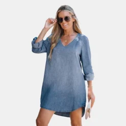Women's Stonewash Denim V-Neck Mini Dress - Cupshe 14 Women's Stonewash Denim V-Neck Mini Dress - Cupshe -BLAZER GUEST b2d8ed8b 8dd7 470d 916a 999d06b1b812