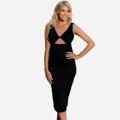 Women's Onyx Twist-Front Cutout Bodycon Dress -Cupshe -BLAZER GUEST b44059fb 5c2c 490d 98d7 7b4cf4744e6e