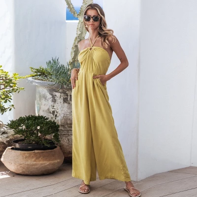 Women's O-Ring Halter Wide Leg Jumpsuit - Cupshe 4 Women's O-Ring Halter Wide Leg Jumpsuit - Cupshe - Image 4