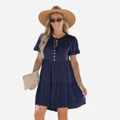 Women's Tie Neck Button-Front Babydoll Dress - Cupshe 13 Women's Tie Neck Button-Front Babydoll Dress - Cupshe -BLAZER GUEST b6c3c6bd 72ad 47cc 9c1e 49bdef1095a7