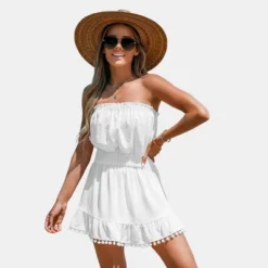 Women's Smocked Pom Pom Tube Cover-Up Dress - Cupshe 7 Women's Smocked Pom Pom Tube Cover-Up Dress - Cupshe -BLAZER GUEST b7189898 f236 4490 950a 29fe36f7ce9f