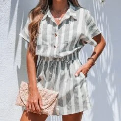 Women's Striped Basic Collar Romper - Cupshe 9 Women's Striped Basic Collar Romper - Cupshe -BLAZER GUEST b9647f4a 4da6 494f 8b67 9a867ec12723