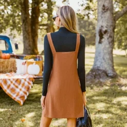 Women's Corduroy Button-Front Pinafore Retro Jumper Dress - Cupshe -BLAZER GUEST ba1dde69 7932 4d91 a9c3 92f819322b2e