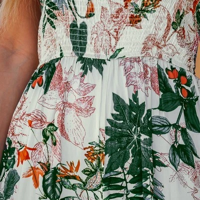 Women's Tropical Smocked Cami Jumpsuit - Cupshe 1 Women's Tropical Smocked Cami Jumpsuit - Cupshe