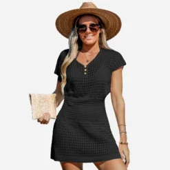 Women's Crochet Knit Cutout V-Neck Cover-Up Mini Dress - Cupshe 27 Women's Crochet Knit Cutout V-Neck Cover-Up Mini Dress - Cupshe -BLAZER GUEST bb15a27d 2665 4f7c a2e0 a445a917e777