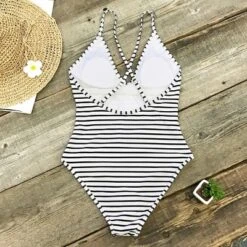 Women's Stripe Crisscross One Piece Swimsuit - Cupshe -Black/White 7 Women's Stripe Crisscross One Piece Swimsuit - Cupshe -Black/White -BLAZER GUEST bbb4fa39 afc9 4b86 9920 bc8619f93f75
