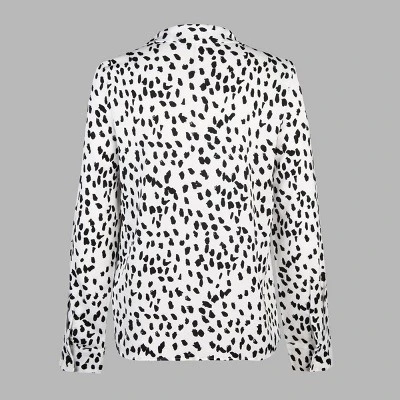 Women's Long Sleeve Shirts Blouse Animal Print Tops - Cupshe -White/Black 5 Women's Long Sleeve Shirts Blouse Animal Print Tops - Cupshe -White/Black - Image 5