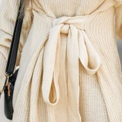 Women's Belted Cream Mini Sweater Dress - Cupshe -BLAZER GUEST bcc2c0bf e517 4fec a900 9a68b7dd1823