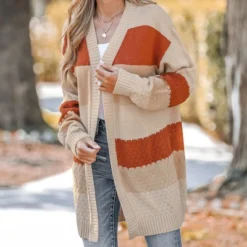 Women's Striped Textured Knit Open Front Cardigan - Cupshe -BLAZER GUEST bccf2b04 bd53 4a18 8d54 ec76a8a6f07e