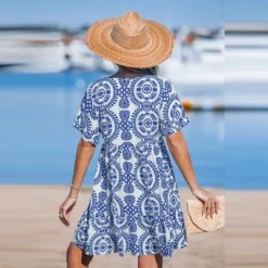 Women's Boho Chic Blue And White Printed Beach Dress - Cupshe -BLAZER GUEST bd98b5c2 cfc1 43ff b05a 469de1044fca