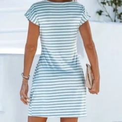 Women's Striped Knotted Belt Mini Dress - Cupshe -BLAZER GUEST bde00733 1bab 44b3 ac14 d0c230718b62