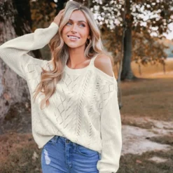 Women's Cutout Cable Knit One-Shoulder Sweater - Cupshe 14 Women's Cutout Cable Knit One-Shoulder Sweater - Cupshe -BLAZER GUEST bde589c5 e10f 4776 877d 78e06817d46e