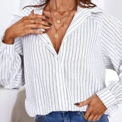 Women's Long Sleeve Pinstripe Blouse Shirt - Cupshe 10 Women's Long Sleeve Pinstripe Blouse Shirt - Cupshe -BLAZER GUEST bf127b37 912f 4206 ac01 6dd4929d009e
