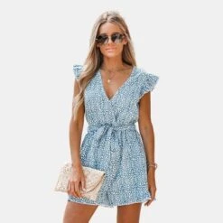 Women's Belted Leopard Print Short Romper -Cupshe -BLAZER GUEST bfc3c791 56a9 41bb 94b2 1ad6ecc696b4
